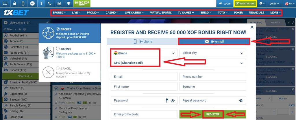 Pendaftaran 1xBet Indonesia - Cara Mendaftar Akun