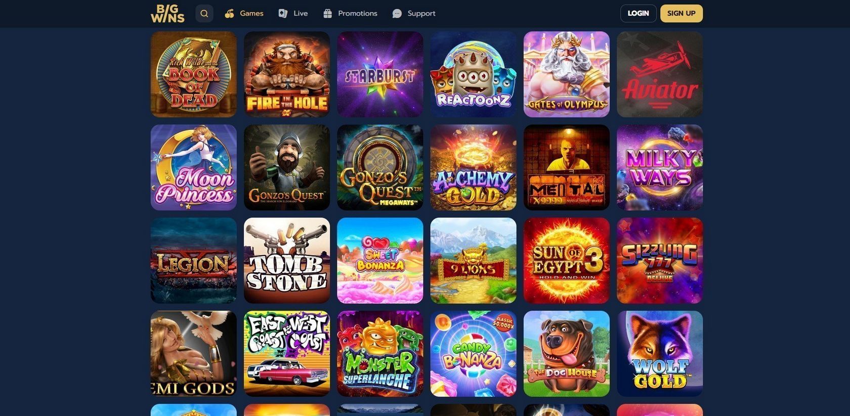 Big Wins Live Casino Site